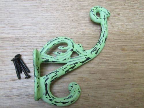 Swan P Coat Hook Green Patina