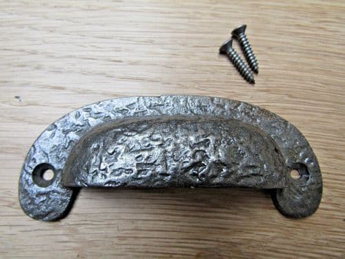 Textured Canet Cup Pull Handle Antique Iron