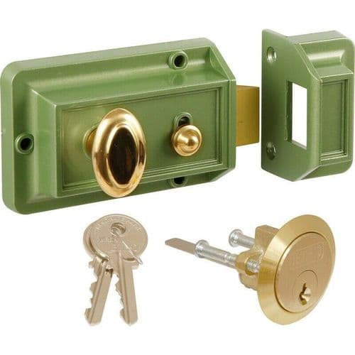 Traditional Rim Cylinder Standard Night Latch Green