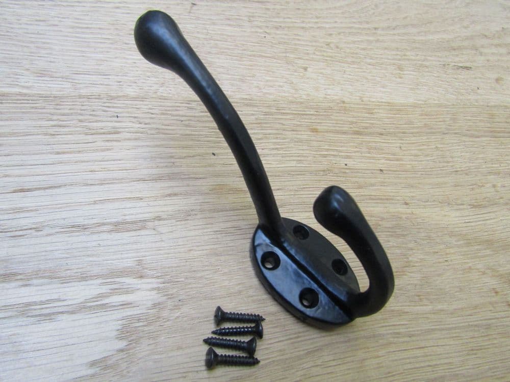Victorian Coat Hook Black Antique