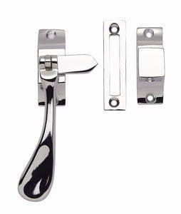 Victorian Polished Chrome Window Casement Fastener Hook Mortice 100mm