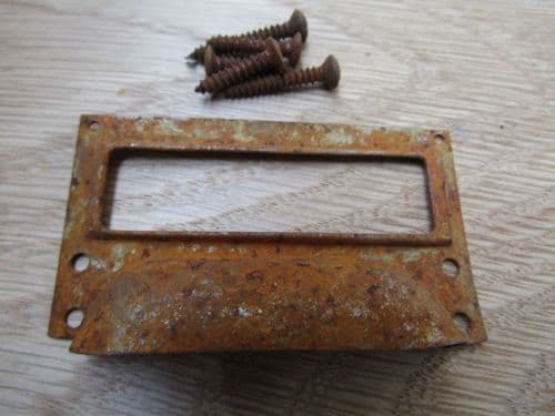 Victorian Steel Filing Canet Card Holder Rust