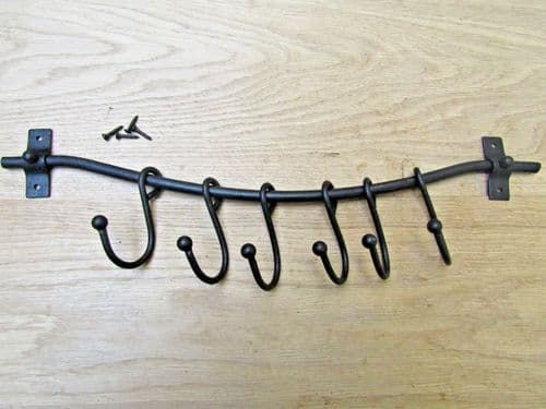 Vintage Retro Utensil Rail Black Wax