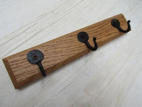 Wooden Key Hanger Black Penny End Hooks