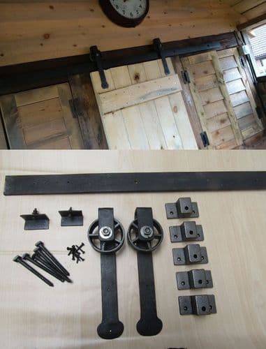 Wrought Iron Rustic Sliding Barn Door Kit No Track