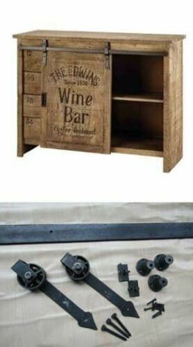 Wrought Iron Vintage Style Canet Strap Sliding Door Kit