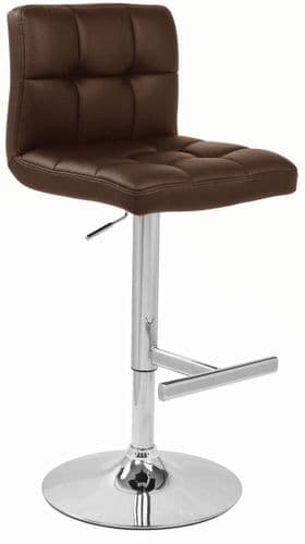 Allegro Bar Stool - Faux Leather Non-Weighted Round Base - Brown