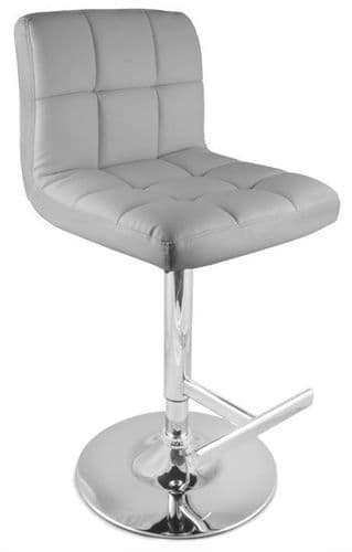 Allegro Bar Stool - Faux Leather Non-Weighted Round Base - Grey