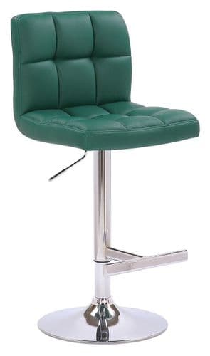 Allegro Bar Stool - Faux Leather Non-Weighted Round Base - Sage Green