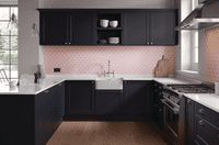 Aluminium Patterned Splashbacks - Pink Scallop Gloss