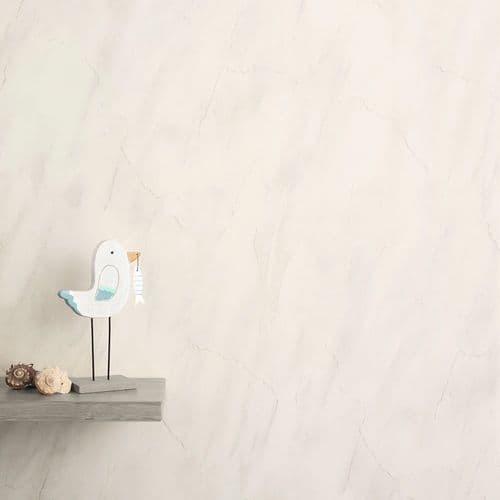 Ancona PVC Shower Wall Panels - Light Grey Marble - Gloss