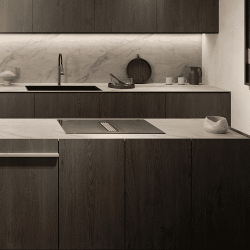 Aria Solid Laminate Worktops - Calacatta Cava 12mm - White Core - F5018 Satin NDF