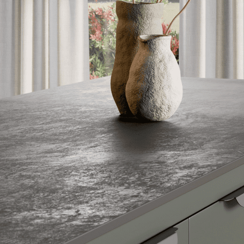 Aria Solid Laminate Worktops - Graphite 20mm - Black Core - F7837 Monolith