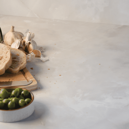 Aria Solid Laminate Worktops - Ice Onyx 12mm - White Core - F7408 Satin NDF