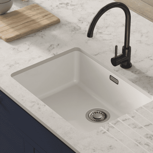 Aria Solid Laminate Worktops - Neo Cloud 20mm - White Core - F6314 Satin NDF