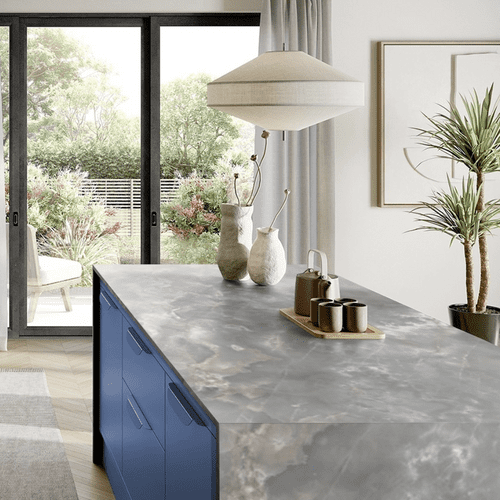 Aria Solid Laminate Worktops - Smoke Onyx 20mm - Grey Core - F3710 Satin NDF