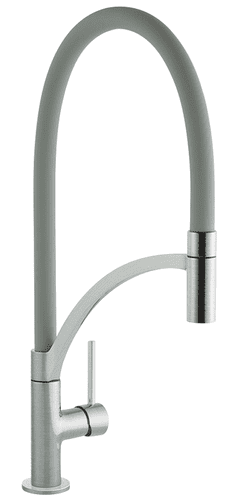 Austen & Co - Madrid Brushed Chrome Kitchen Mixer Tap with Gun Metal Grey Pull Out Hose