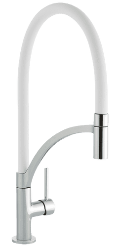 Austen & Co - Madrid Chrome Kitchen Mixer Tap with White Pull Out Hose