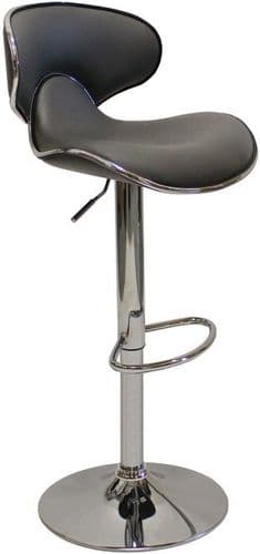 Carcaso Bar Stool Collection - Charcoal Faux-Leather Non Weighted Base