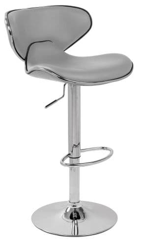 Carcaso Bar Stool Collection - Grey Faux-Leather Non Weighted Base