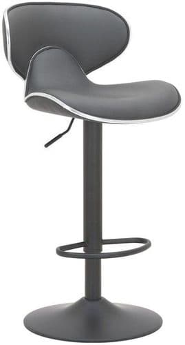 Carcaso Bar Stool Collection - Matt Black - Charcoal Faux Leather Non-Weighted Base