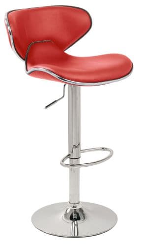 Carcaso Bar Stool Collection - Red Faux-Leather Non Weighted Base