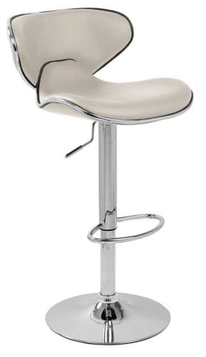 Carcaso Bar Stool Collection - White Faux-Leather Non Weighted Base