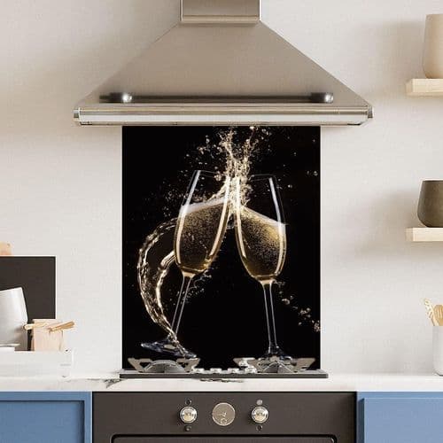 Champagne Flute 6mm Glass Toughened Kitchen Splashback