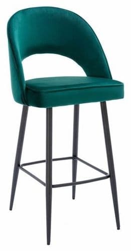 Chelsea Velvet Bar Stool - Sage Green - 66cm