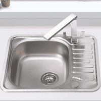 Contemporary Stainless Steel Bowl Compact Sink with Drainer  - 487 x 577mm