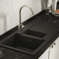 Contemporary Stainless Steel Side Lever Tap - Brushed Brass
