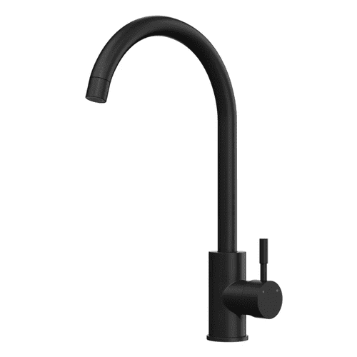 Contemporary Stainless Steel Side Lever Tap - Matt Black