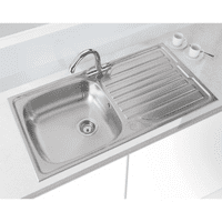 Contemporary Stainless Steel Single Bowl Sink with drainer - 500 x 965mm