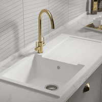 Contemporary Twin Lever Tap - Brushed Brass