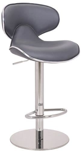 Deluxe Carcaso Bar Stool collection Charcoal Faux-Leather Weighted Base