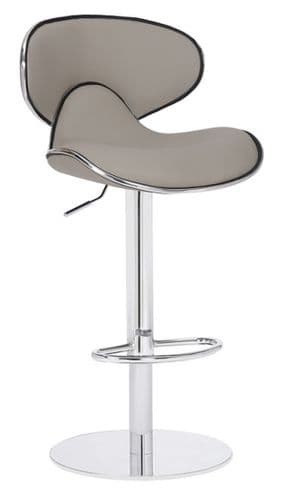 Deluxe Carcaso Bar Stool Collection - Grey Faux-Leather Weighted Base