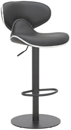 Deluxe Carcaso Bar Stool Collection - Matt Black - Charcoal Faux Leather Weighted Base