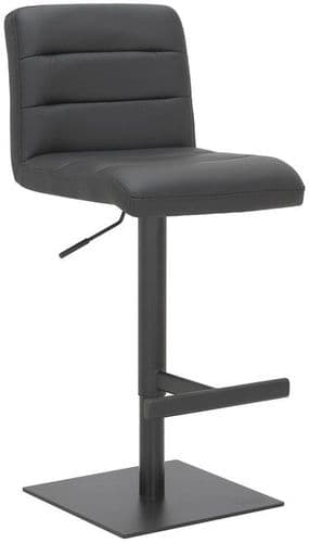 Deluxe Luscious Matt Black Bar Stool - Black