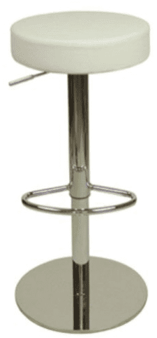 Deluxe Semplice Bar Stool Faux-Leather Weighted - White