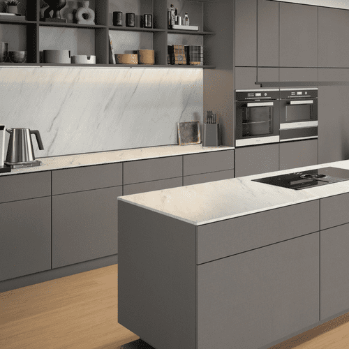 Egger 25mm Square Edged Laminate Worktops - White Levanto Marble - F812 ST9