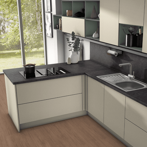Egger 38mm Postformed Laminate Worktops - Black Sparkle Grain - F490 ST76