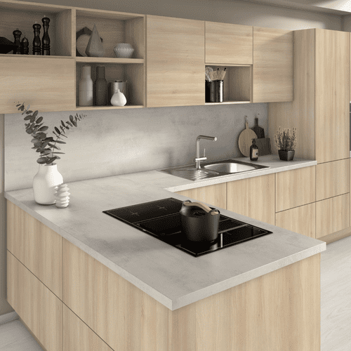 Egger 38mm Postformed Laminate Worktops - Chromix Silver - F638 ST10