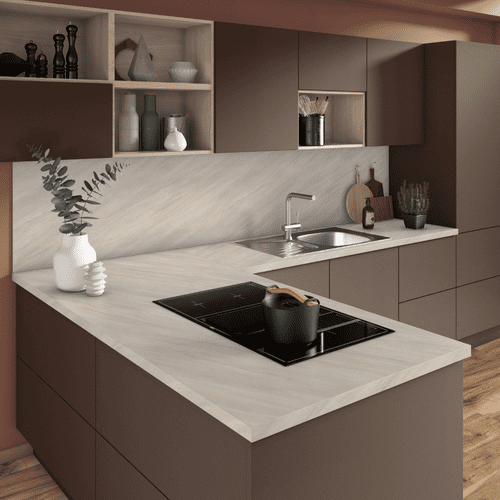 Egger 38mm Postformed Laminate Worktops - Sand Grey Calvia Stone - F676 ST75