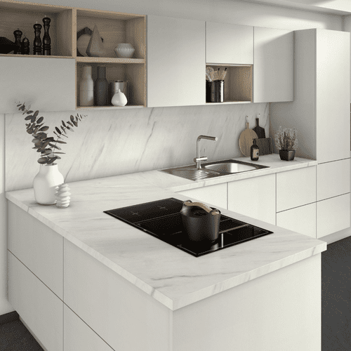 Egger 38mm Postformed Laminate Worktops - White Levanto Marble - F812 ST9