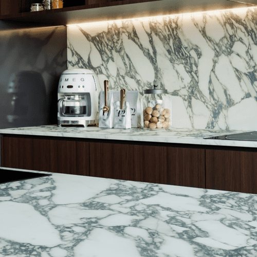 Formica Originals 22mm Square Edge Worktops - Viola Marble - Satin NDF PP5858