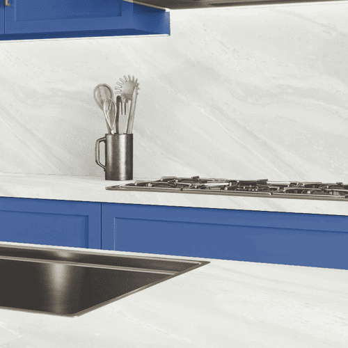 Formica Originals 22mm Square Edge Worktops - White Painted Marble - Satin NDF PP5014