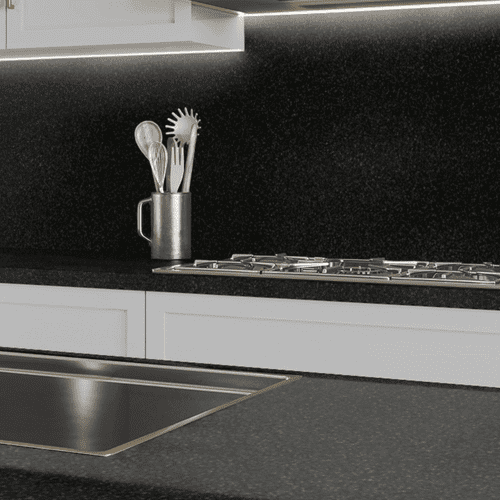 Formica Originals 38mm Postformed Worktops - Black Granite - Matte 58 PP2699