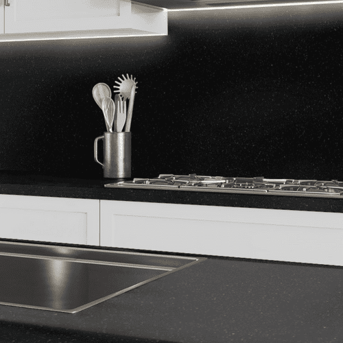 Formica Originals 38mm Postformed Worktops - Platinum Black - Platinum Etchings PP7682