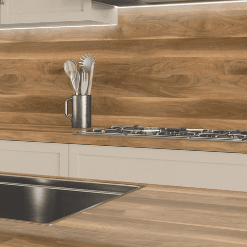 Formica Originals 38mm Square Edged Worktops - Wide Planked Walnut - Woodland PP9479