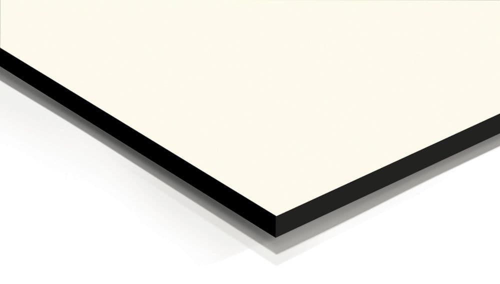 Compact Fundermax Table Fundermax Max Compact Interior 16mm Panels - White - Black Core - 0085 FH